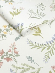 Ivory Stitch Floral 10M Wallpaper - Image 4 of 5