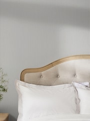 Soft Grey Ticking Stripe 10M Wallpaper - Image 2 of 5