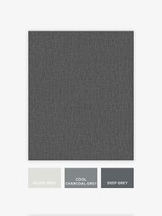 Charcoal Linen Look 10M Wallpaper - Image 5 of 5