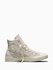 Converse Ecru White Chuck Taylor High Cosy Leather Trainers - Image 1 of 6