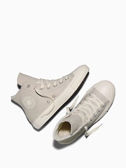 Converse Ecru White Chuck Taylor High Cosy Leather Trainers - Image 5 of 6