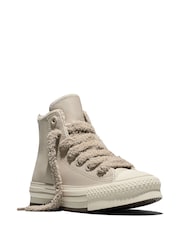 Converse Chuck Taylor EVA Lift Cozy Leather High Trainers - صورة 3 من 6