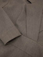 Reiss Taupe Brown Melange Juno Notch-Lapel Tailored Mini Dress - Image 7 of 7