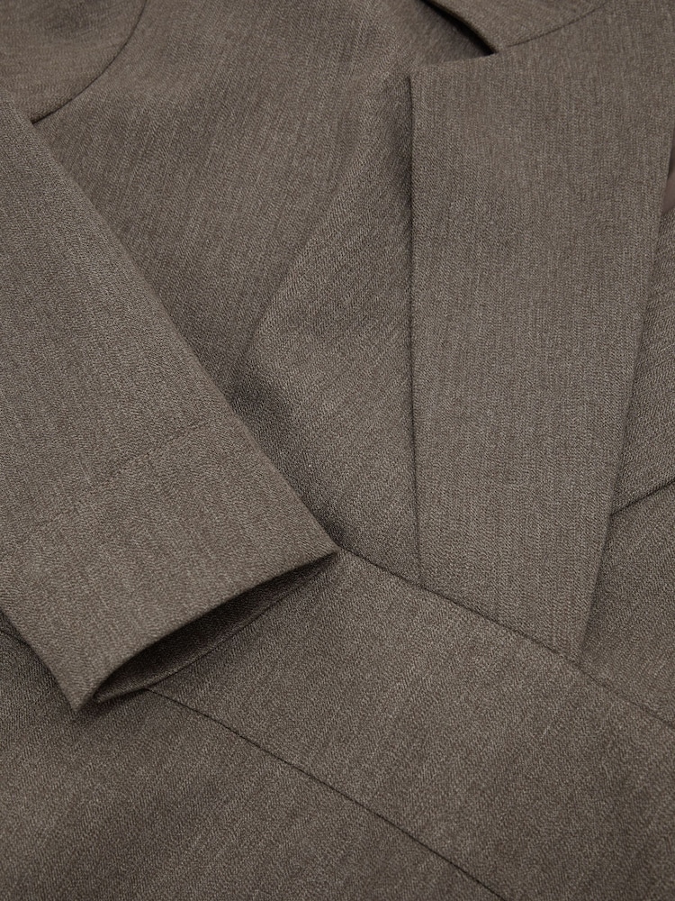 Reiss Taupe Brown Melange Juno Notch-Lapel Tailored Mini Dress - Image 7 of 7 Reiss Taupe Brown Melange Juno Notch-Lapel Tailored Mini Dress - Image 7 of 7