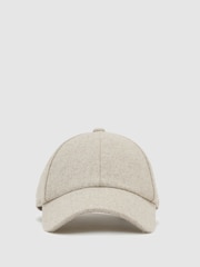 Reiss Neutral Helena Wool-Blend Herringbone Baseball Cap - Image 2 of 6