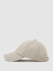 Reiss Neutral Helena Wool-Blend Herringbone Baseball Cap - Image 3 of 6