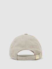 Reiss Neutral Helena Wool-Blend Herringbone Baseball Cap - Image 6 of 6