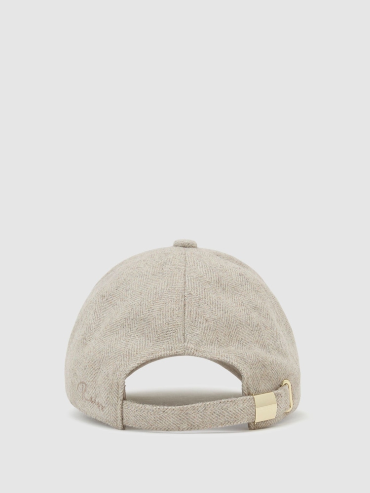Reiss Neutral Helena Wool-Blend Herringbone Baseball Cap - Image 6 of 6 Reiss Neutral Helena Wool-Blend Herringbone Baseball Cap - Image 6 of 6
