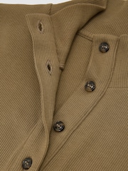 Reiss Khaki Green Ida Cotton-Stretch Funnel-Neck Top - Image 6 of 6