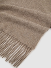 Reiss Neutral Melange Picton Wool and Cashmere Scarf - Image 5 of 5
