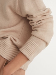 Reiss Blush Pink Mari Wool-Cashmere V-Neck Jumper - Image 4 of 7