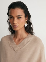 Reiss Blush Pink Mari Wool-Cashmere V-Neck Jumper - Image 6 of 7