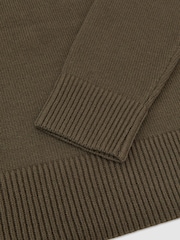 Reiss Khaki Green Mari Wool-Cashmere V-Neck Jumper - Image 6 of 6