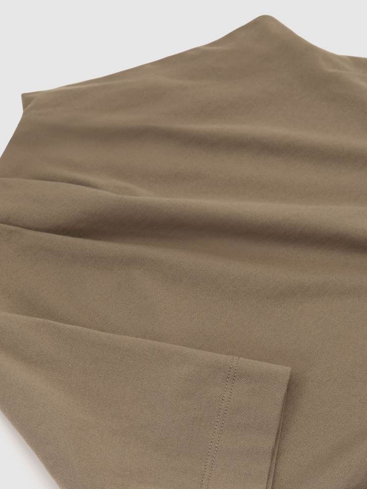 Reiss Taupe Neutral Tulia Cotton-Blend High-Neck Draped Top - Image 5 of 5 Reiss Taupe Neutral Tulia Cotton-Blend High-Neck Draped Top - Image 5 of 5