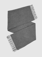Reiss Charcoal Picton Wool and Cashmere Scarf - Image 2 of 5
