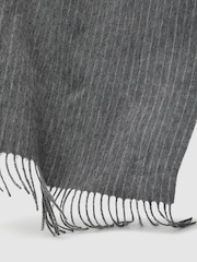 Reiss Charcoal Picton Wool and Cashmere Scarf - Image 5 of 5