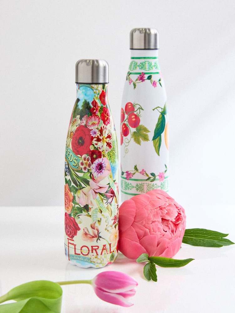 Love & Roses x RHS Floral Motif Water Bottle - Image 2 of 3
