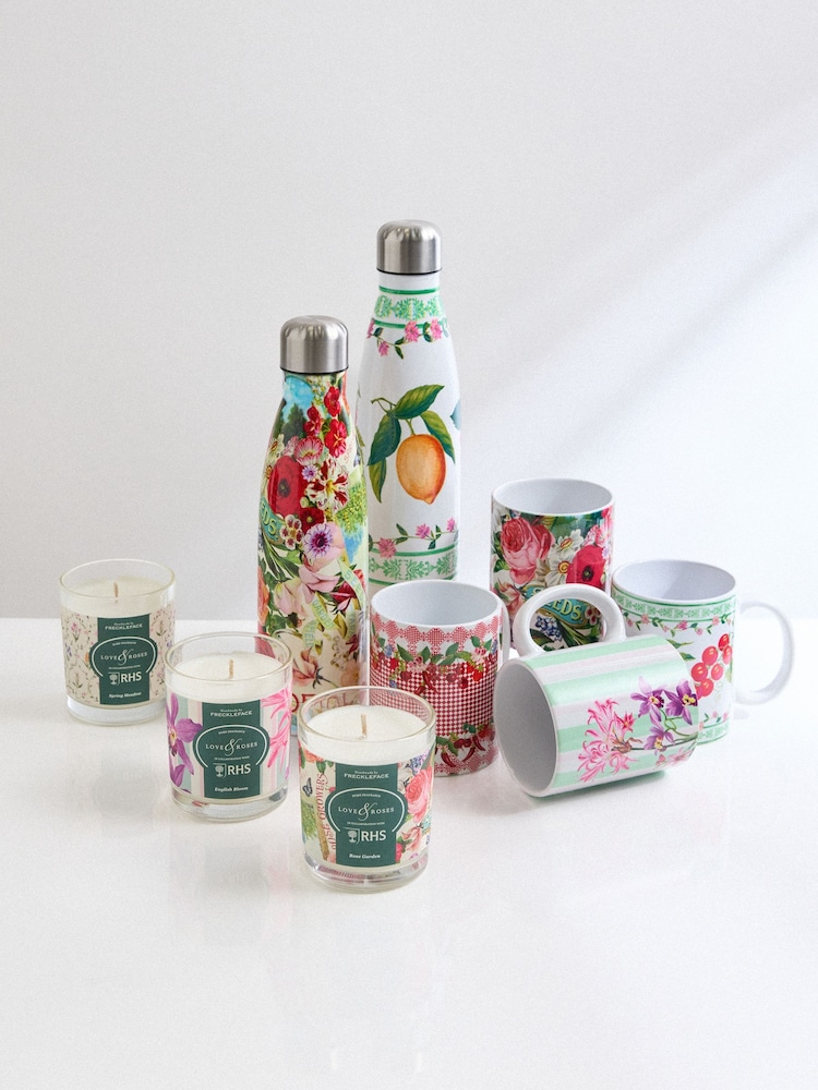 Love & Roses x RHS Floral Motif Water Bottle - Image 3 of 3