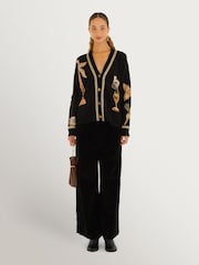 Farm Rio Black Vintage Souvenirs Knit Cardigan - Image 3 of 4