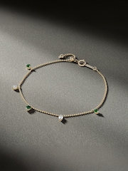 The Diamond Store Green 9K Yellow Gold Vivara Lab Emerald Diamond Necklace Set - Image 3 of 6