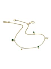 The Diamond Store Green 9K Yellow Gold Vivara Lab Emerald Diamond Necklace Set - Image 5 of 6