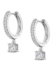 The Diamond Store White Stellato Huggie Drop Lab Diamond Earrings 1.00ct in 9K Gold - Image 1 of 7