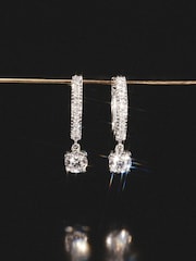 The Diamond Store White Stellato Huggie Drop Lab Diamond Earrings 1.00ct in 9K Gold - Image 2 of 7