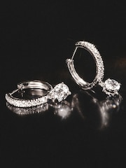 The Diamond Store White Stellato Huggie Drop Lab Diamond Earrings 1.00ct in 9K Gold - Image 4 of 7