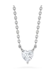 The Diamond Store Silver Wanderlust Floating Heart Cut Lab Diamond Solitaire Necklace 0.25ct H/SI in 925 Silver - Image 1 of 5