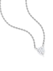 The Diamond Store Silver Wanderlust Floating Heart Cut Lab Diamond Solitaire Necklace 0.25ct H/SI in 925 Silver - Image 2 of 5