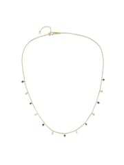 The Diamond Store Green 9K Gold Vivara Lab Emerald Diamond Necklace Set - Image 1 of 7