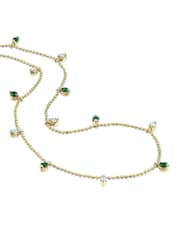 The Diamond Store Green 9K Gold Vivara Lab Emerald Diamond Necklace Set - Image 3 of 7