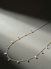 The Diamond Store Green 9K Gold Vivara Lab Emerald Diamond Necklace Set - Image 4 of 7