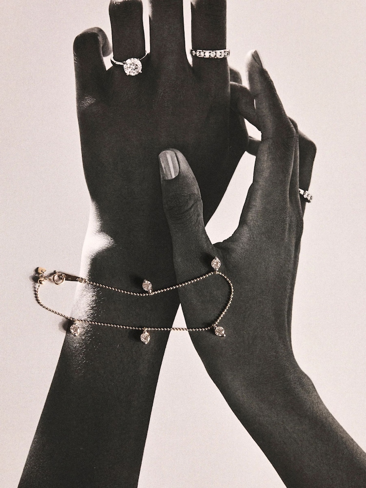 The Diamond Store White 9k Yellow Gold Vivara Lab Emerald and Lab Diamond Bracelet Set - Image 4 of 4