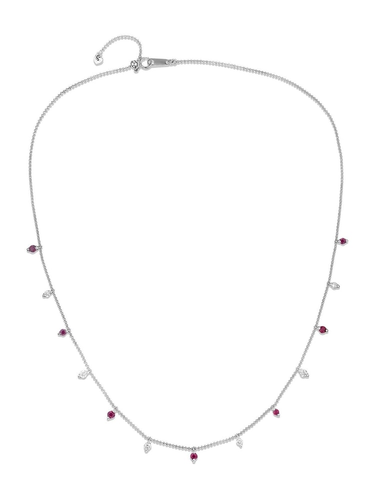 The Diamond Store Red 9K White Gold Vivara 1.00ct Lab Diamond Necklace - Image 1 of 2 The Diamond Store Red 9K White Gold Vivara 1.00ct Lab Diamond Necklace - Image 1 of 2