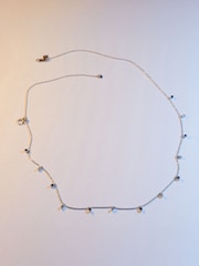 The Diamond Store Blue 9K White  Gold Vivara Lab Emerald Diamond Necklace Set - Image 3 of 8