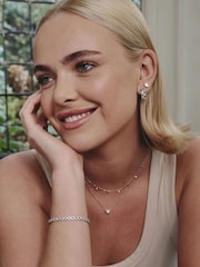 The Diamond Store Blue 9K White  Gold Vivara Lab Emerald Diamond Necklace Set - Image 7 of 8