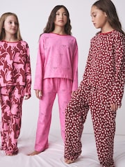 Rouge/Rose - Ensemble pyjama à manches longues Desmond & Dempsey pour enfants 3 - Image 5 de 18