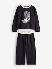 Noir/Ecru - Ensemble pyjama à manches longues Desmond & Dempsey pour enfants 3 - Image 11 de 17