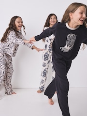 Noir/Ecru - Ensemble pyjama à manches longues Desmond & Dempsey pour enfants 3 - Image 3 de 17