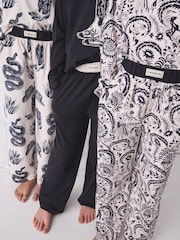 Noir/Ecru - Ensemble pyjama à manches longues Desmond & Dempsey pour enfants 3 - Image 6 de 17