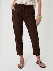 Threadbare Chocolate Brown Drawstring Waist Barrel Leg Jeans - Image 2 of 4