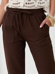 Threadbare Chocolate Brown Drawstring Waist Barrel Leg Jeans - Image 4 of 4