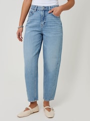 Threadbare Light Wash Blue Petite Barrel Leg Jeans - Image 2 of 4