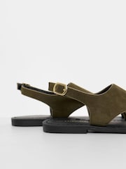 Threadbare Green T-Strap Toe Loop Sandals - Image 4 of 5