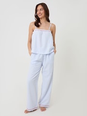 Threadbare Blue Stripe A-Line Cami Seersucker Pyjamas Set - Image 1 of 5