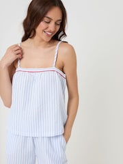 Threadbare Blue Stripe A-Line Cami Seersucker Pyjamas Set - Image 5 of 5