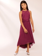 Lipsy Berry Red Teen Bow Waist Occasion Dress (7-16yrs) - Image 1 of 4