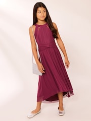 Lipsy Berry Red Teen Bow Waist Occasion Dress (7-16yrs) - Image 3 of 4