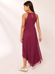 Lipsy Berry Red Teen Bow Waist Occasion Dress (7-16yrs) - Image 4 of 4